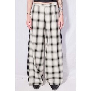 Assembly New York White Plaid Clean Pant Wide Leg Grunge Streetwear EUC Size M